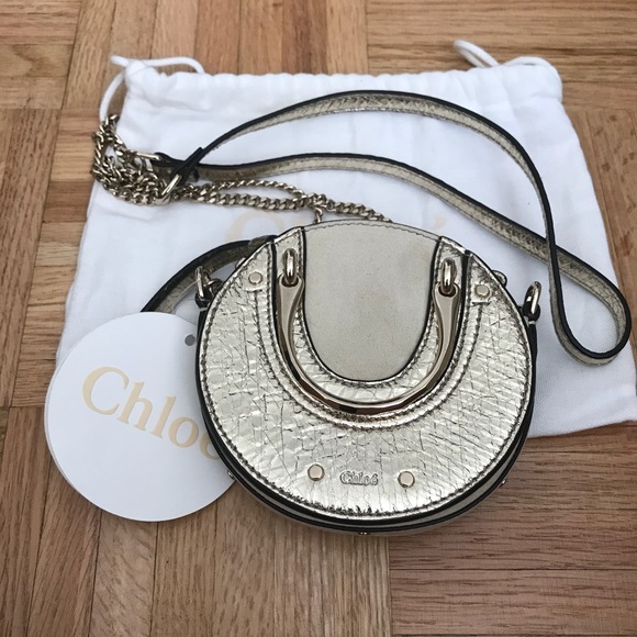 NWT Chloe Pixie Mini Metallic Crossbody Bag - Picture 6 of 8